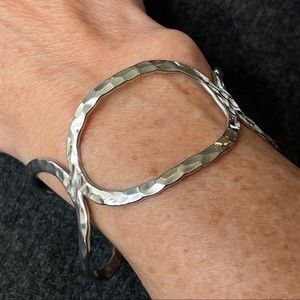 Sterling Silver Hand Hammered Cuff Bracelet